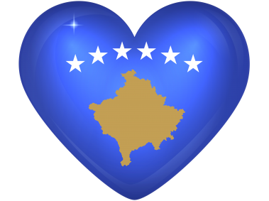 Kosovo Large Heart Flag