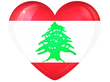 Lebanon Large Heart Flag