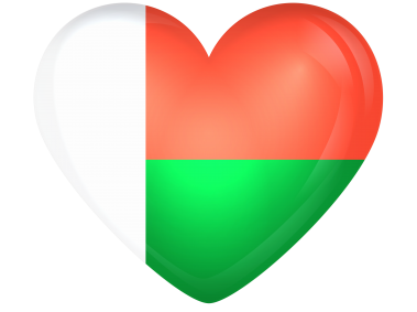 Madagascar Large Heart Flag
