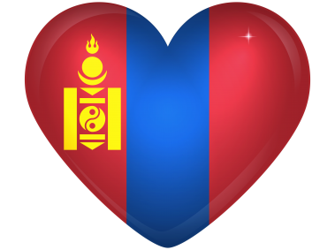 Mongolia Large Heart Flag