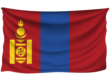 Mongolia Wrinkled Flag