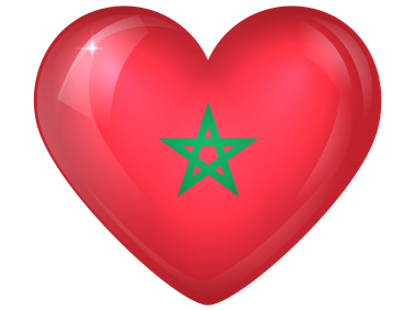 Morocco Large Heart Flag