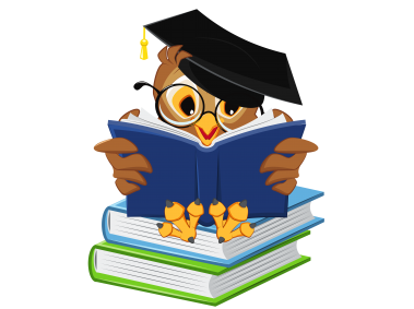 Owl with School Books