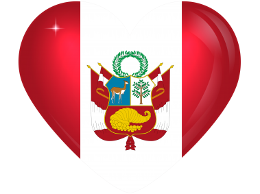 Peru Large Heart Flag