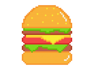 Pixel Art Burger Stickers