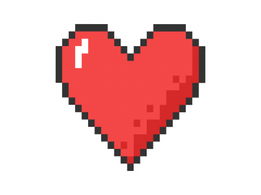 Pixel Art Heart Stickers