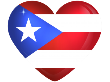 Puerto Rico Large Heart Flag