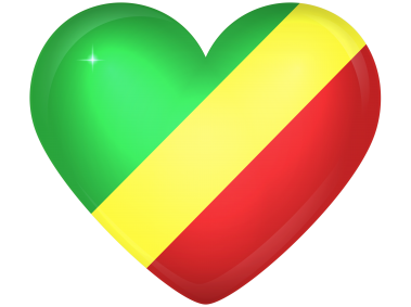 Republic Of The Congo Large Heart Flag