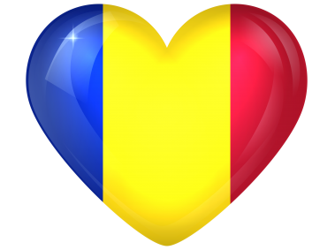 Romania Large Heart Flag
