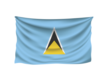 Saint Lucia Wrinkled Flag