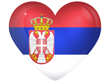 Serbia Large Heart Flag