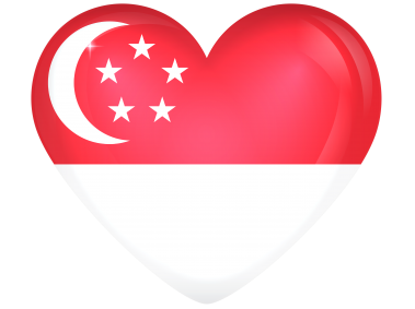 Singapore Large Heart Flag
