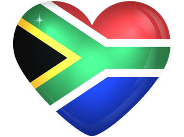 South Africa Large Heart Flag