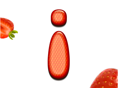 Strawberry Letter i 3D Text