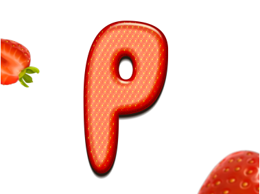 Strawberry Letters P 3D Text