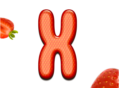 Strawberry Letters X 3D Text
