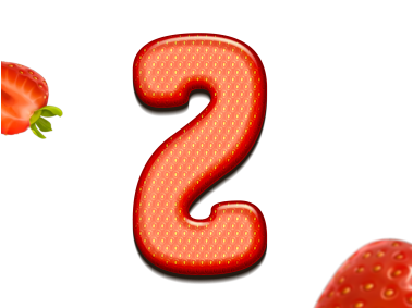 Strawberry Letters Z 3D Text
