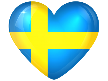 Sweden Large Heart Flag