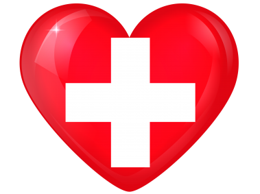 Switzerland Large Heart Flag