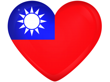 Taiwan Large Heart Flag