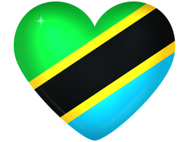 Tanzania Large Heart Flag