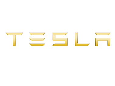 Tesla Metallic Golden Logo