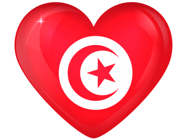 Tunisia Large Heart Flag