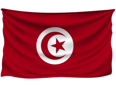 Tunisia Wrinkled Flag