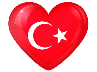 Turkey Large Heart Flag