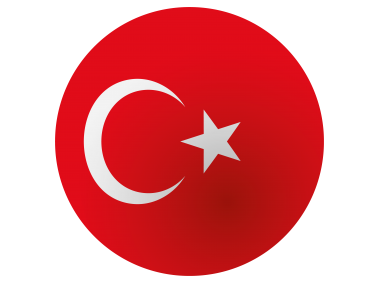 Turkey Round Flag