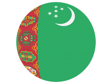 Turkmenistan Round Flag