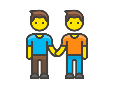 Two Men Holding Hands Emoji