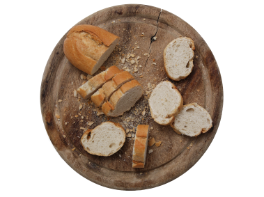 Wooden Breadboard with Baguette