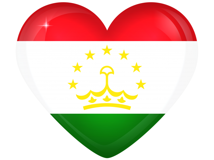 Tajikistan Large Heart Flag