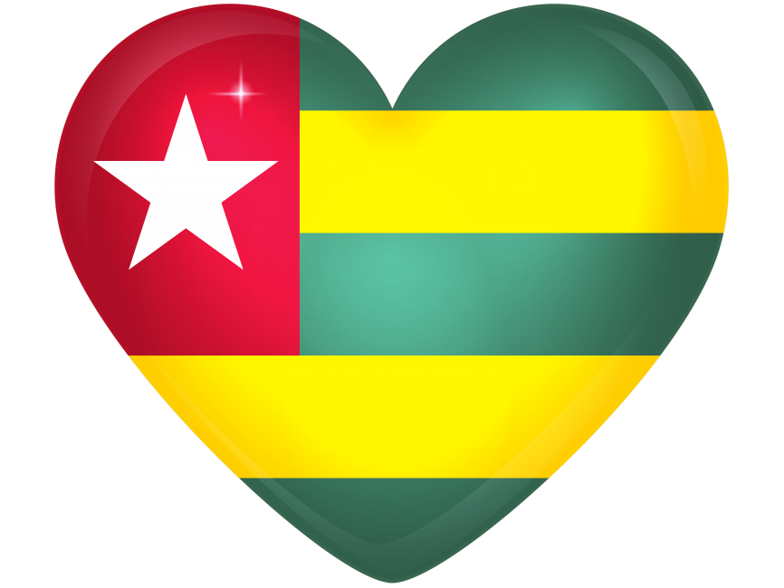 Togo Large Heart Flag