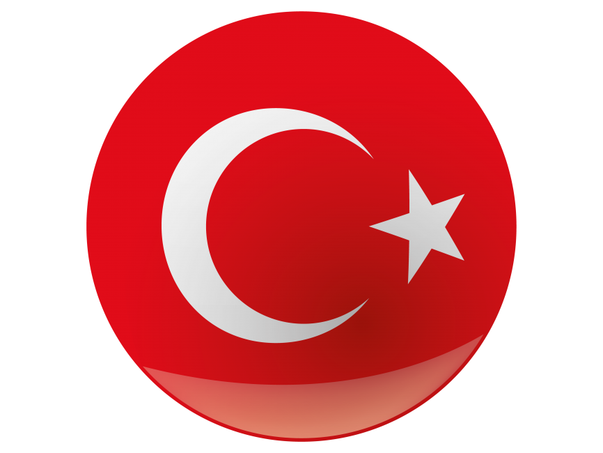 Turkey Round Flag