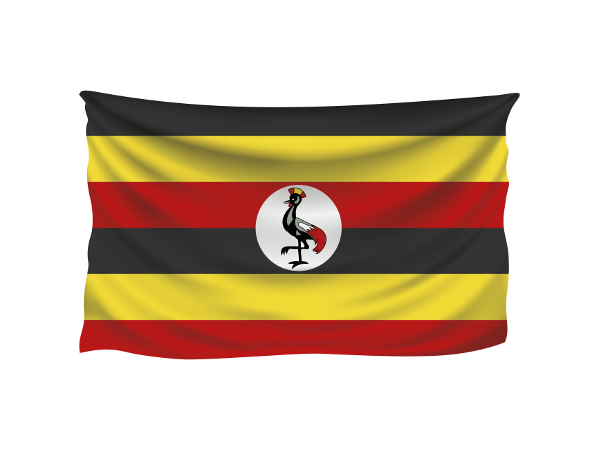 Uganda Wrinkled Flag