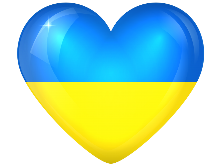 Ukraine Large Heart Flag