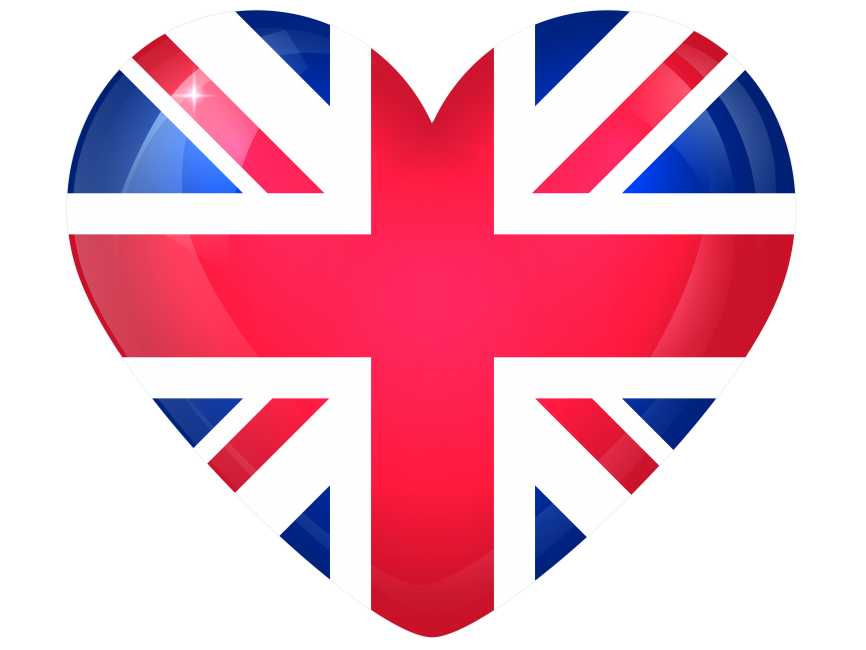 United Kingdom Large Heart Flag
