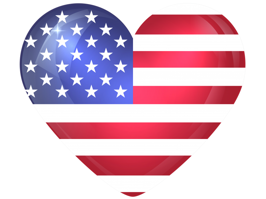 United States Large Heart Flag