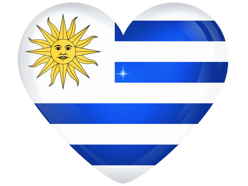 Uruguay Large Heart Flag