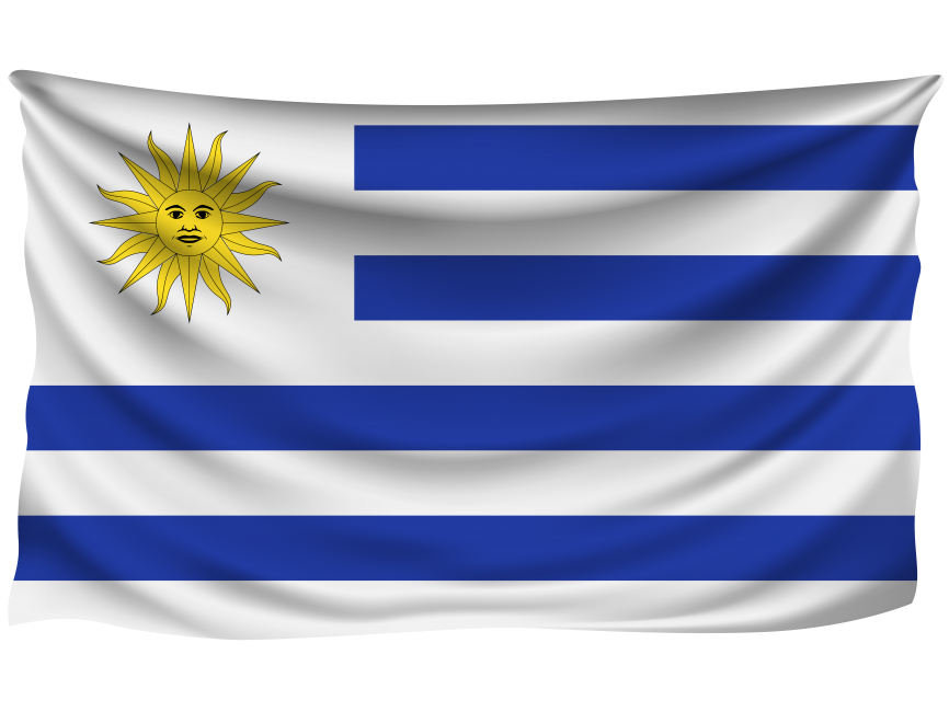 Uruguay Wrinkled Flag