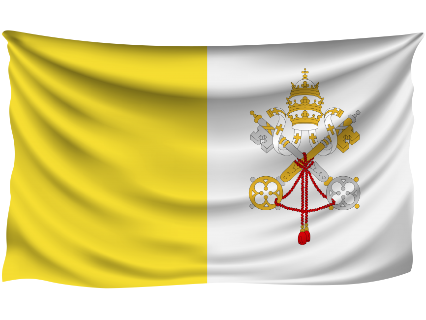 Vatican City Wrinkled Flag